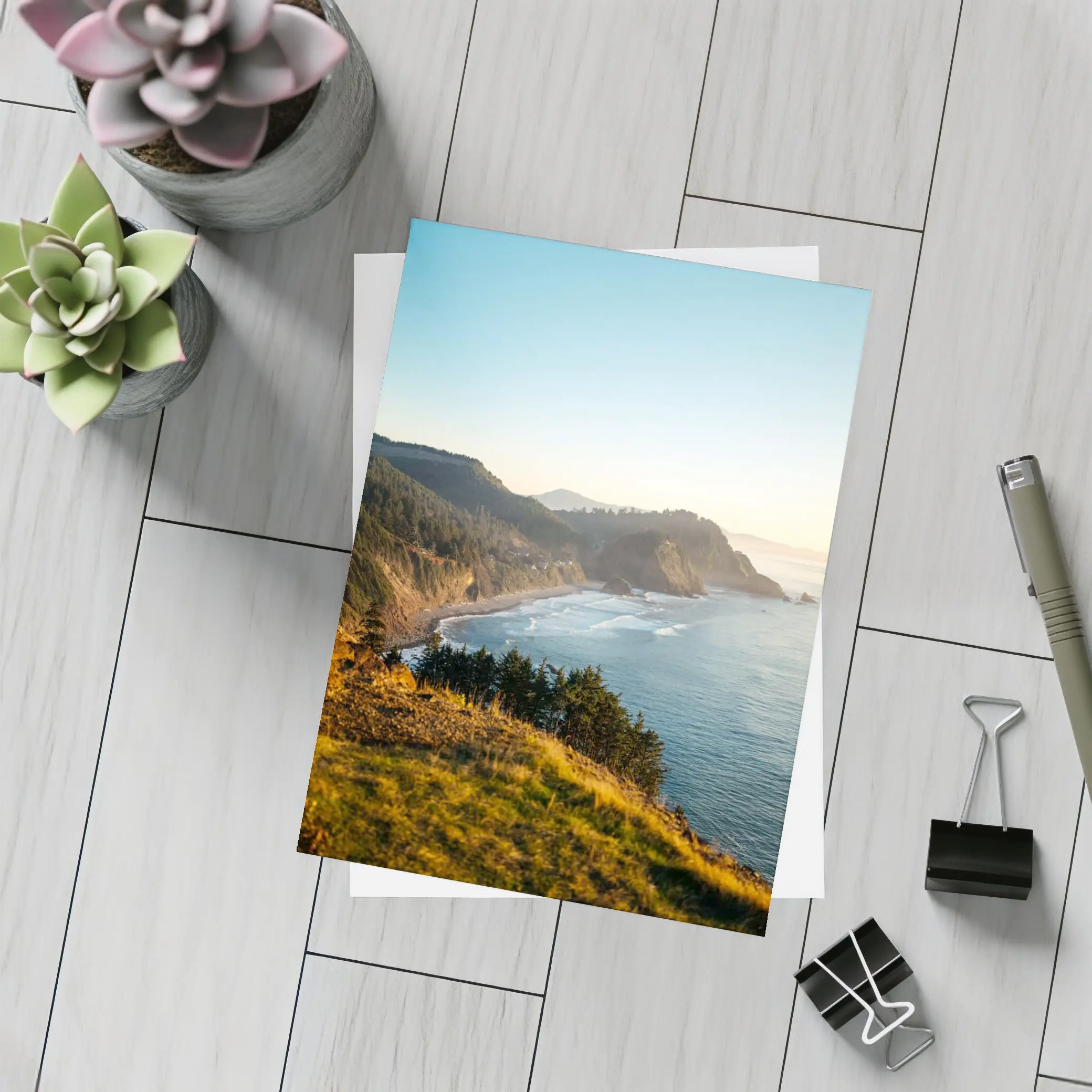 Oregon Coast Cliffs Golden Hour Sunset – Postcards