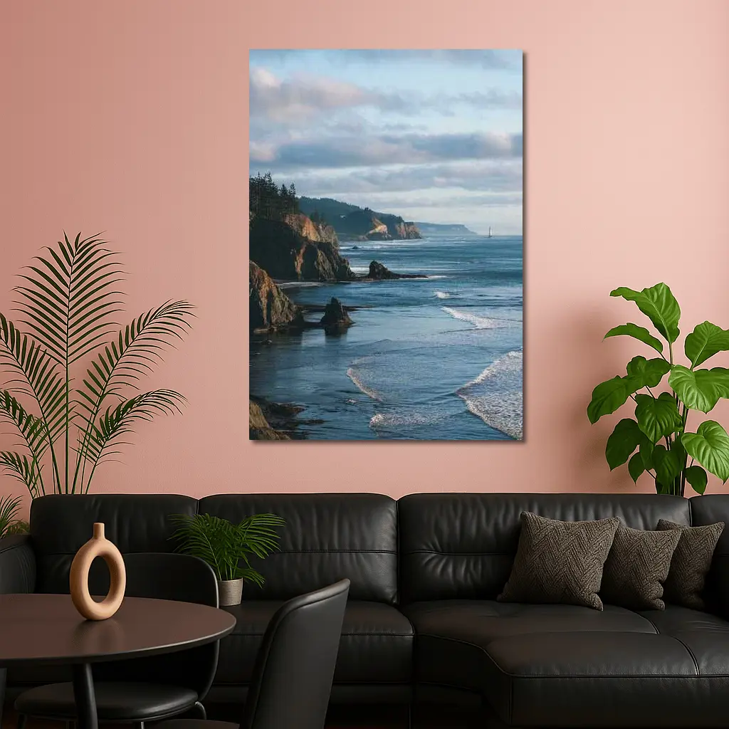 Rocky Pacific Coastline Cliffs Ocean View – Wall Art