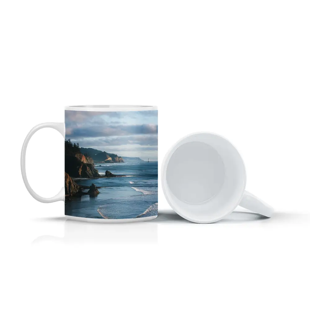 Rocky Pacific Coastline Cliffs Ocean View – Mugs