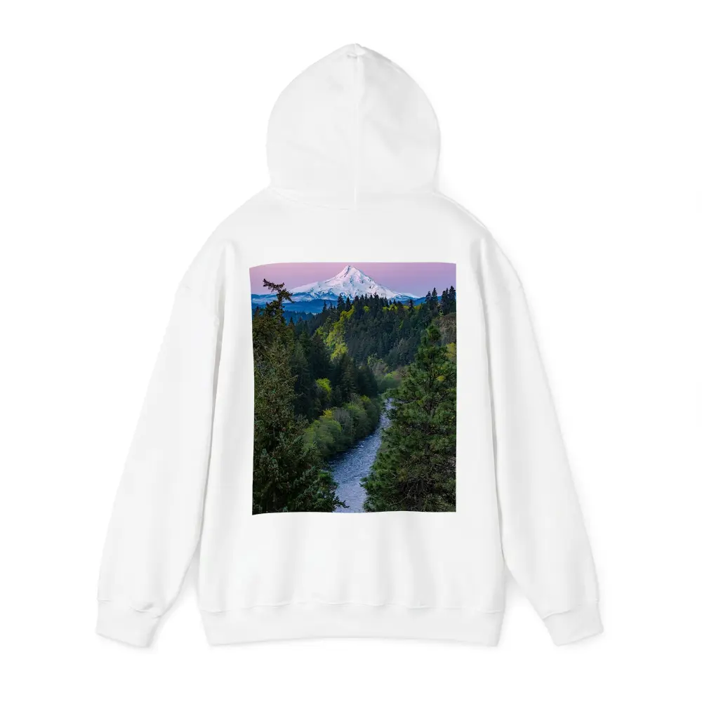 Mount Hood Snow Peak River Forest Sunset – Hoodies
