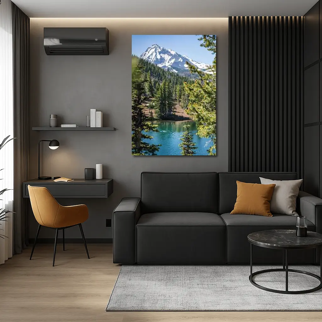 Snow Mountain Lake Forest Pine Trees – Wall Art