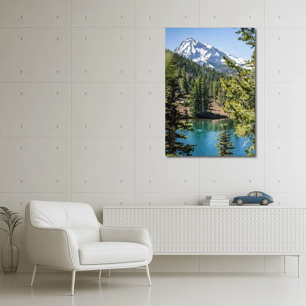 Snow Mountain Lake Forest Pine Trees – Wall Art