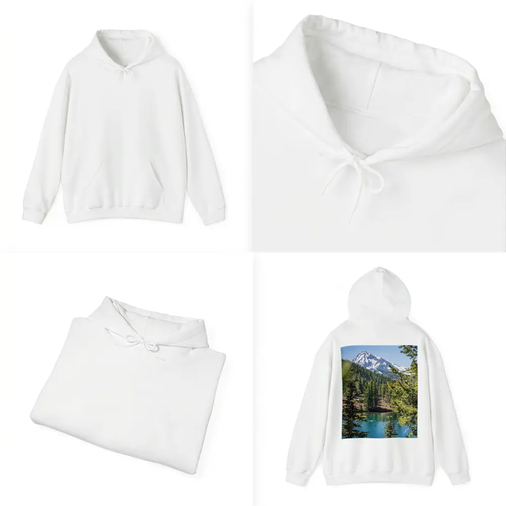 Snow Mountain Lake Forest Pine Trees – Hoodies