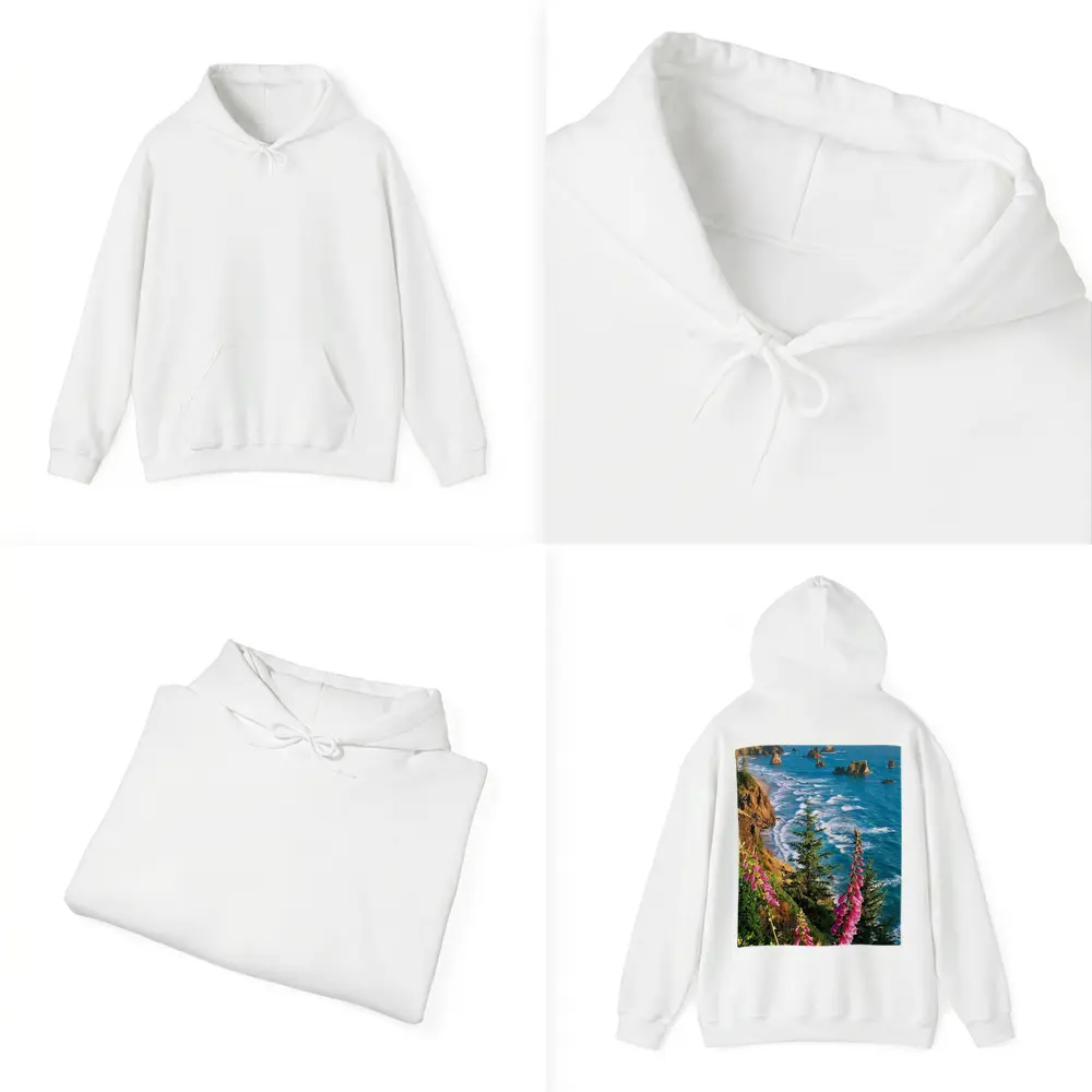 Foxglove Flowers Oregon Coastal Cliffs Ocean – Hoodies