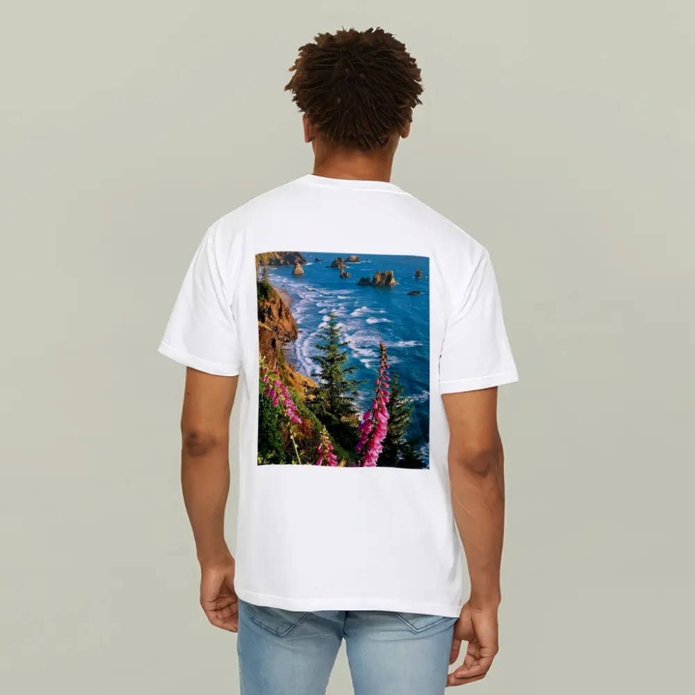 Foxglove Flowers Oregon Coastal Cliffs Ocean – T-Shirts