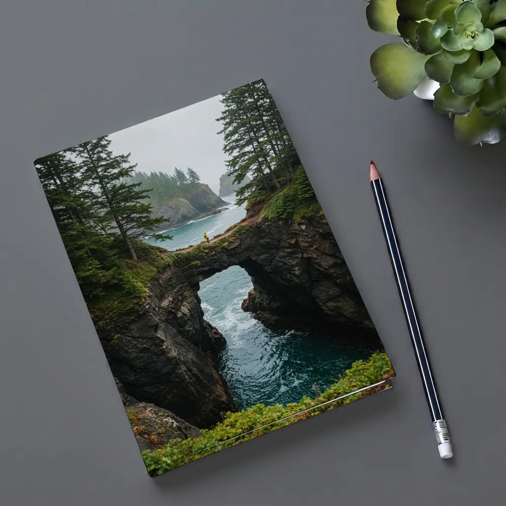 Natural Rock Arch Oregon Coastal Forest – Notebooks