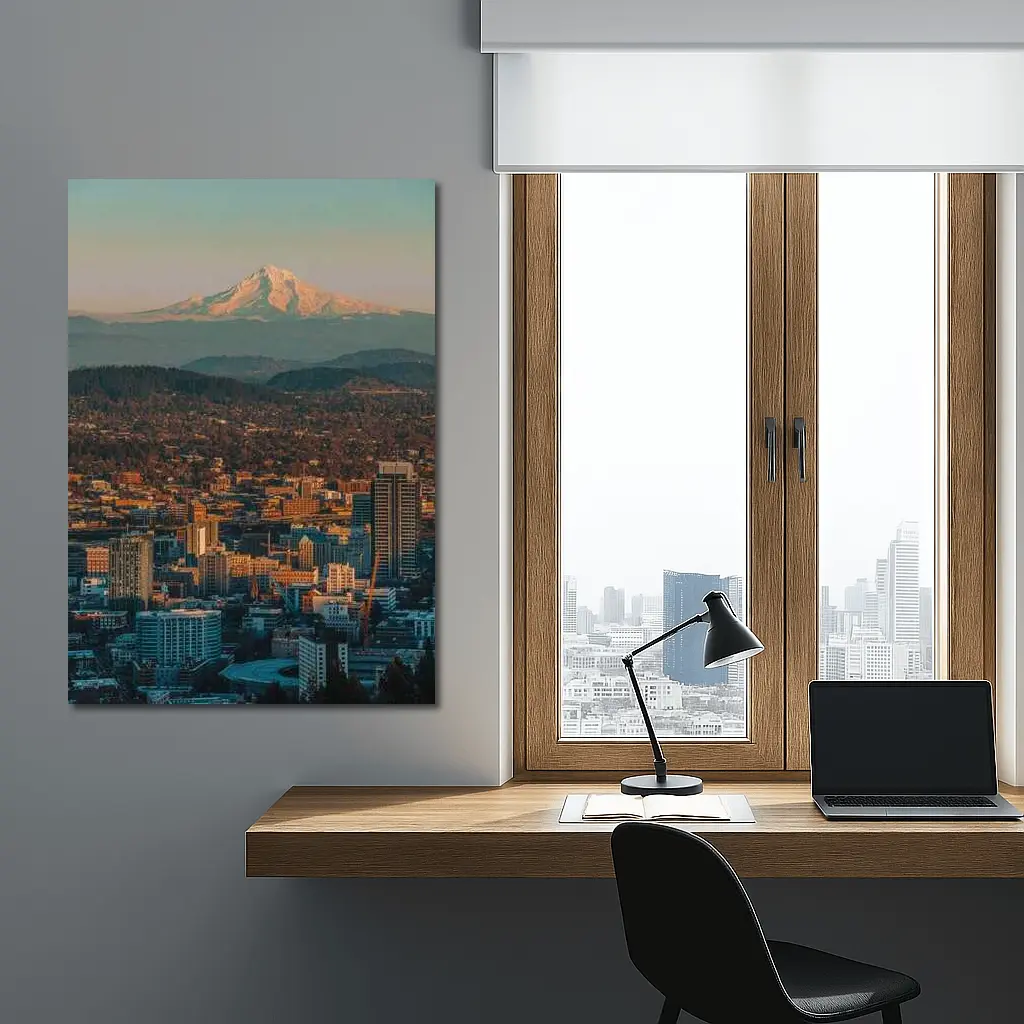Portland City Skyline Mount Hood Oregon – Wall Art