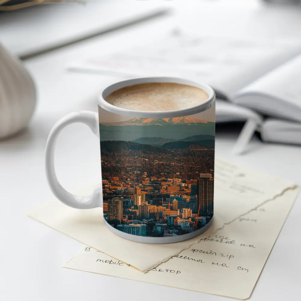 Portland City Skyline Mount Hood Oregon – Mugs