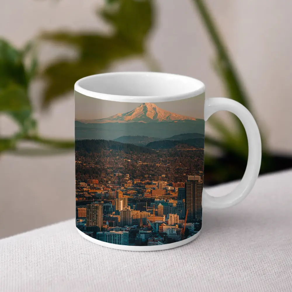 Portland City Skyline Mount Hood Oregon – Mugs