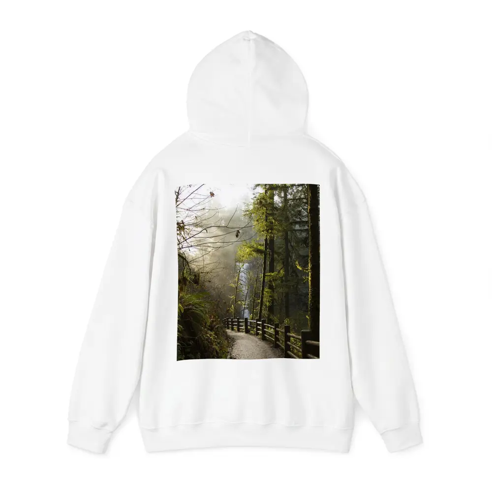 Misty Forest Trail Path Tall Trees – Hoodies