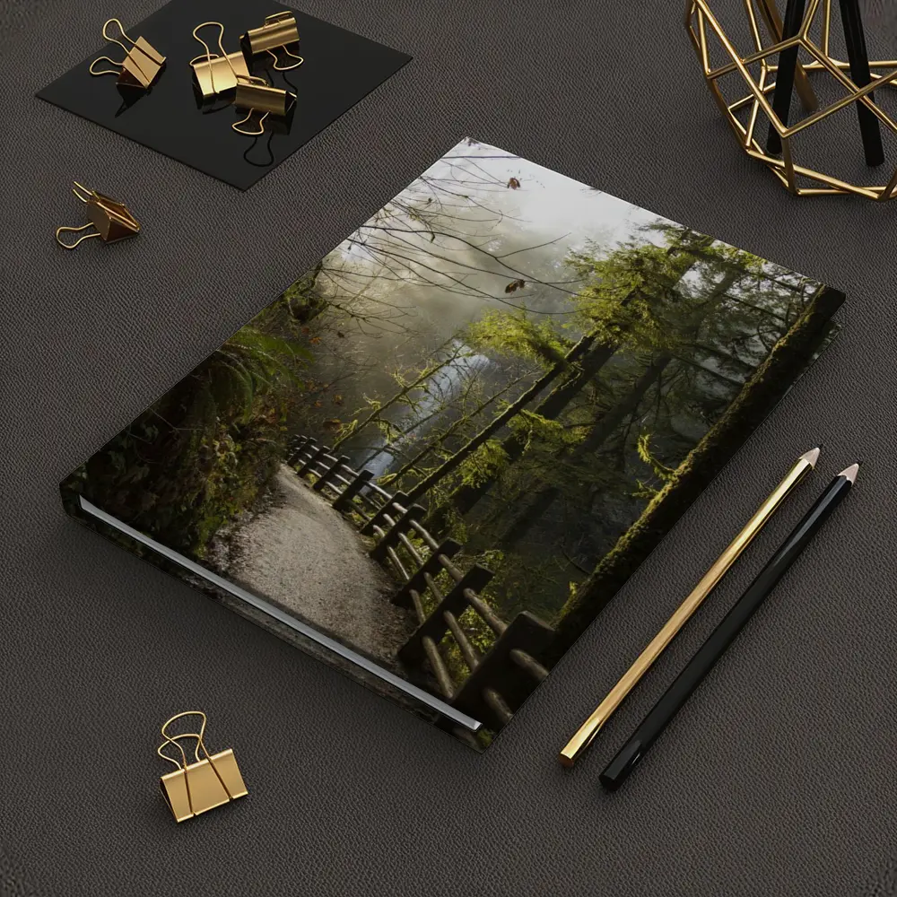 Misty Forest Trail Path Tall Trees – Notebooks