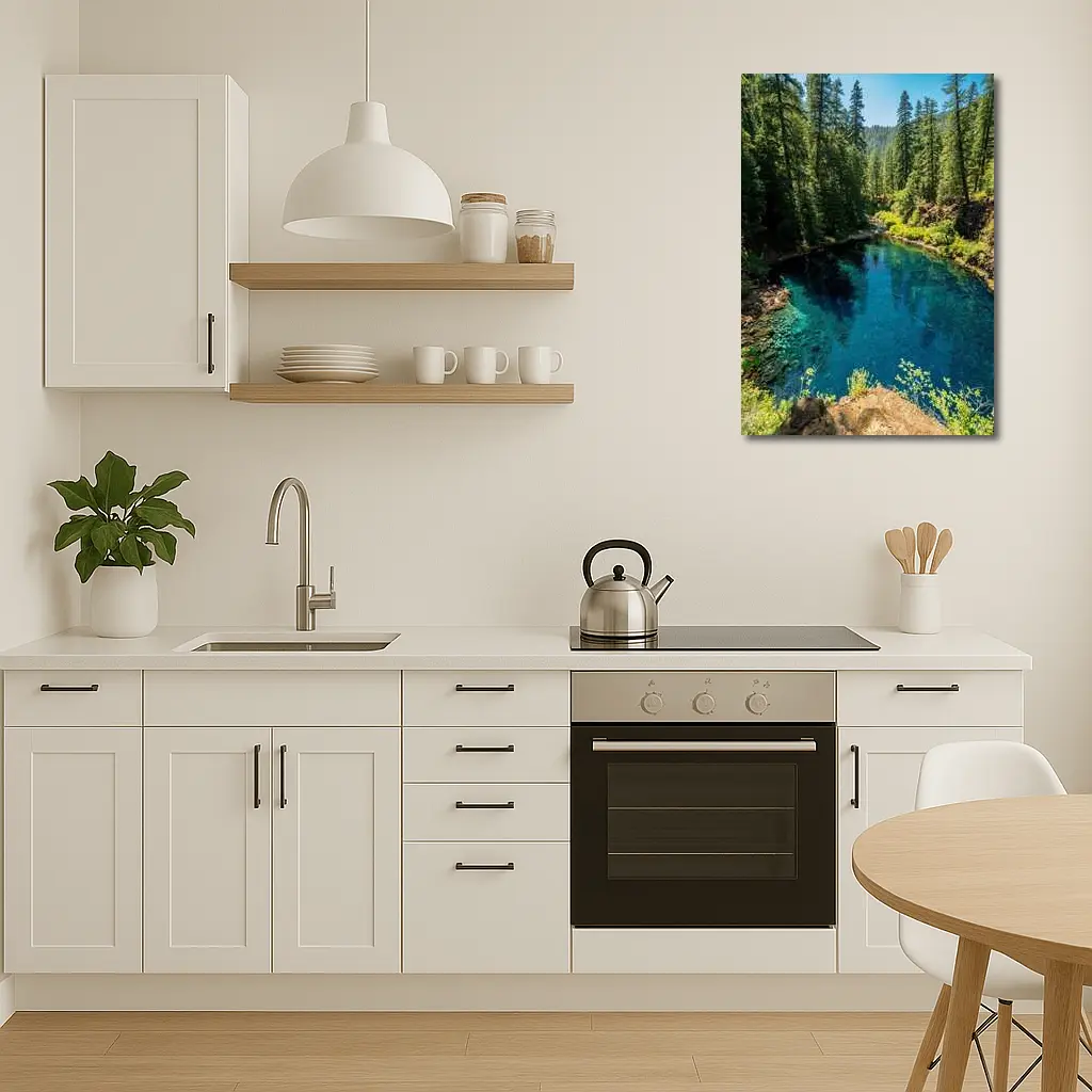 Crystal Blue Forest River Oregon Nature – Wall Art