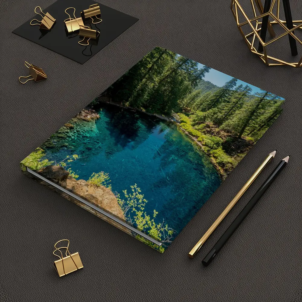 Crystal Blue Forest River Oregon Nature – Notebooks