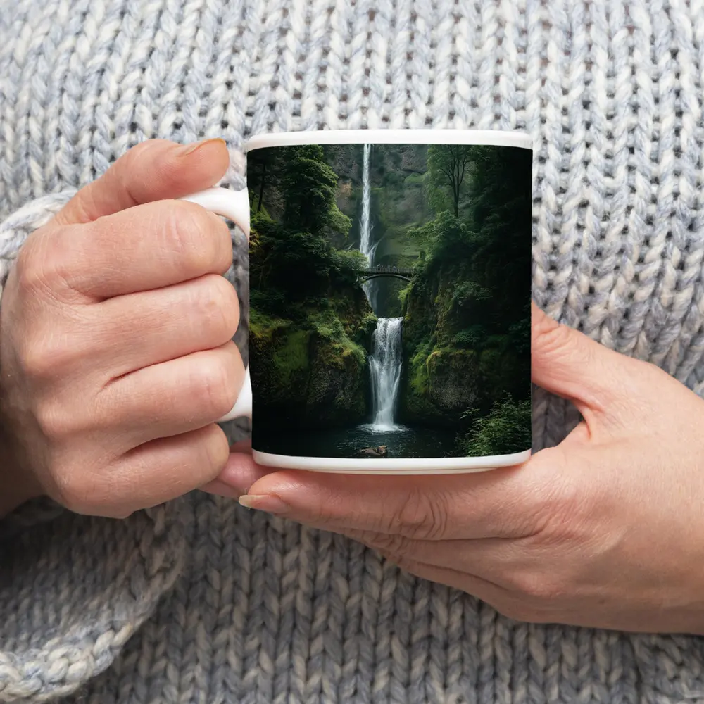 Multnomah Falls Lush Green Forest Oregon – Mugs