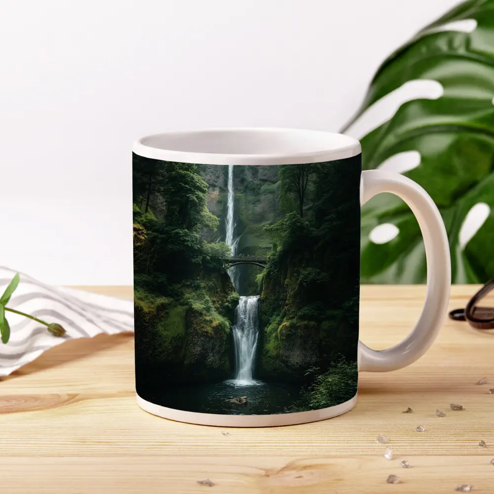 Multnomah Falls Lush Green Forest Oregon – Mugs