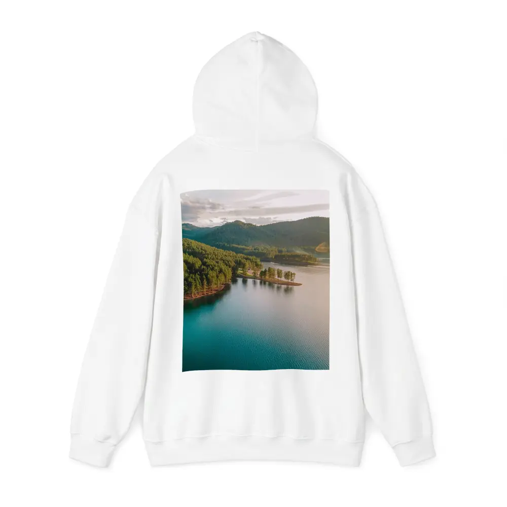 Aerial Teal Lake Forest Mountains Landscape View – Hoodies