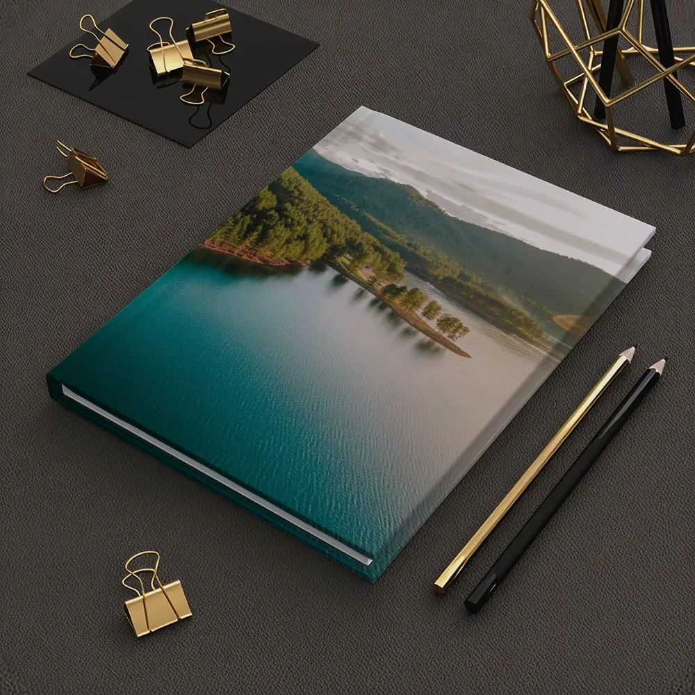 Aerial Teal Lake Forest Mountains Landscape View – Notebooks