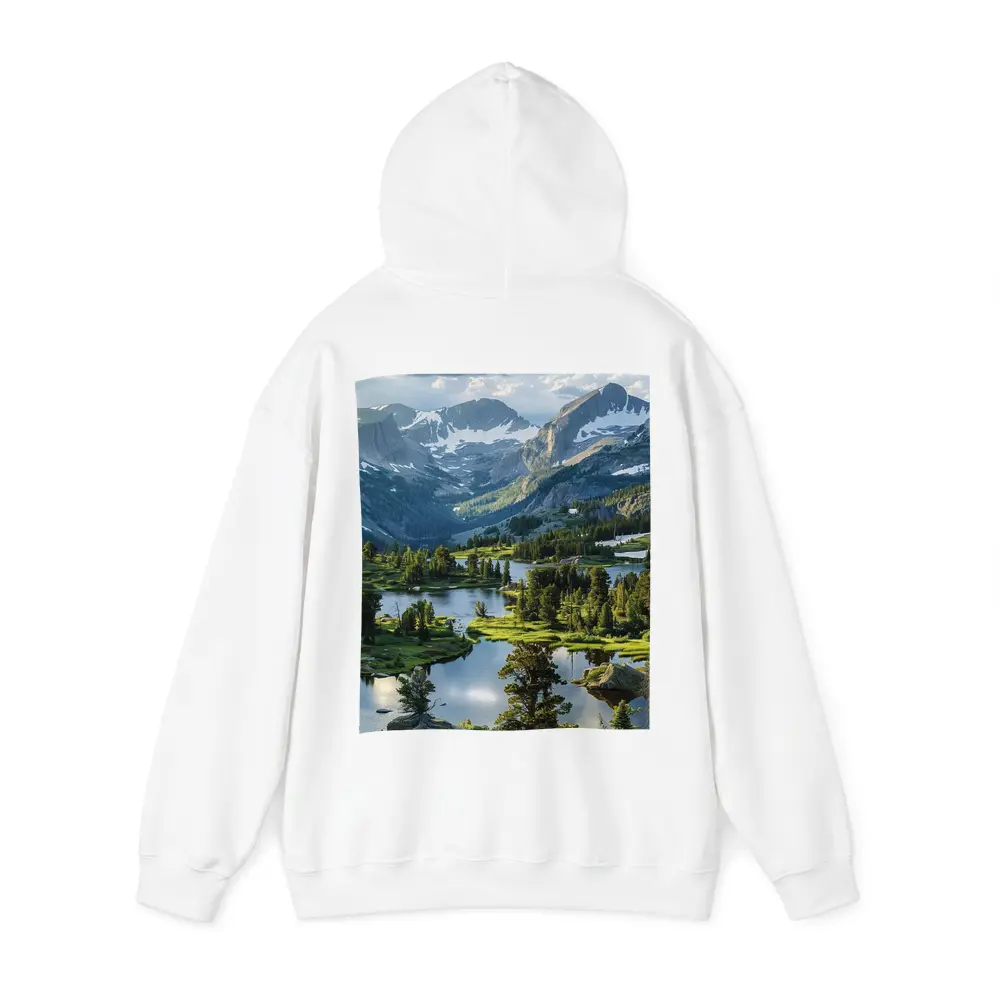 Alpine Lake Valley Snow Capped Mountains – Hoodies