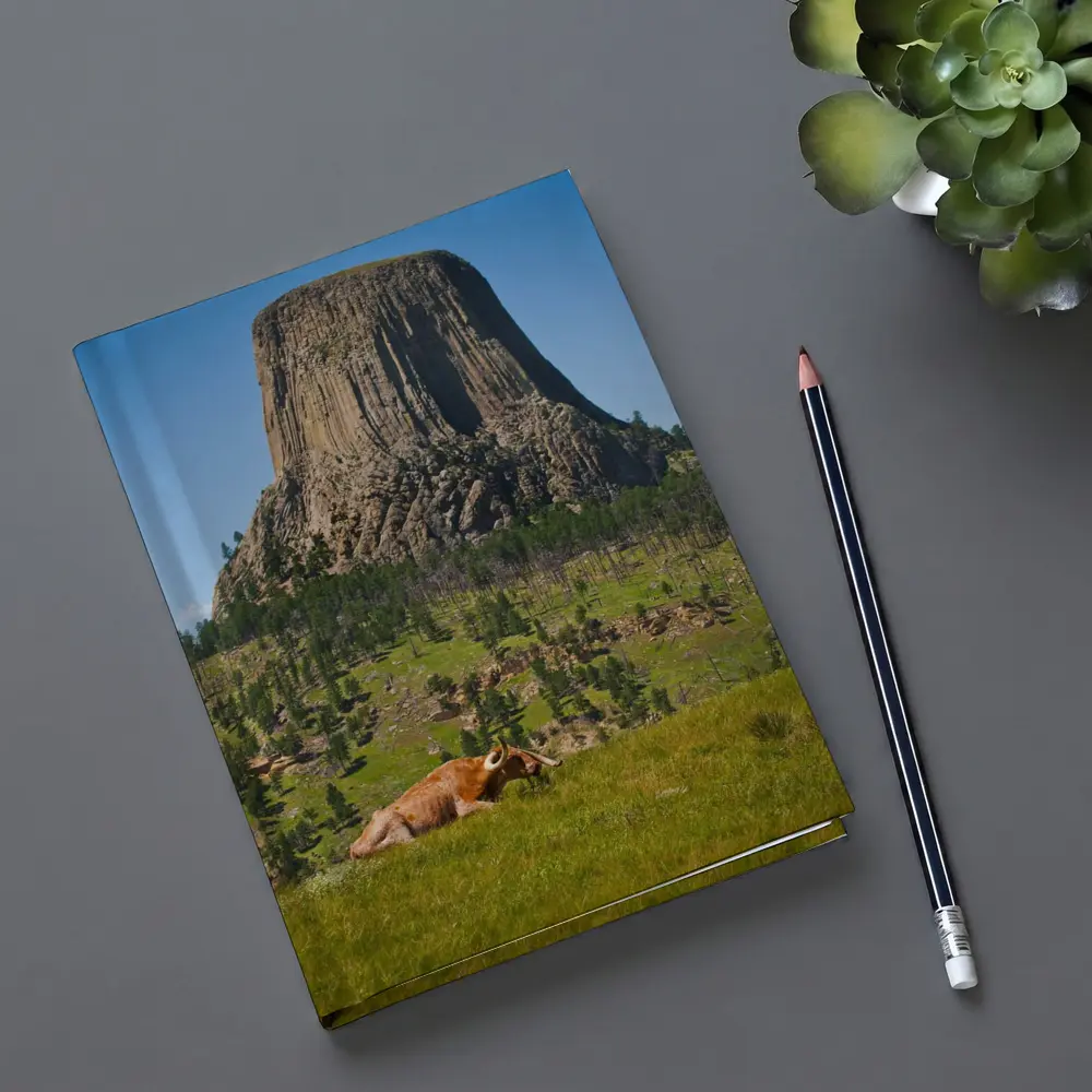 Longhorn Bull Resting at Devils Tower Wyoming – Notebooks