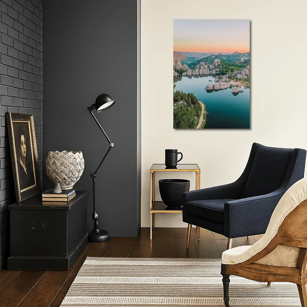 Sylvan Lake South Dakota Sunset Aerial View – Wall Art