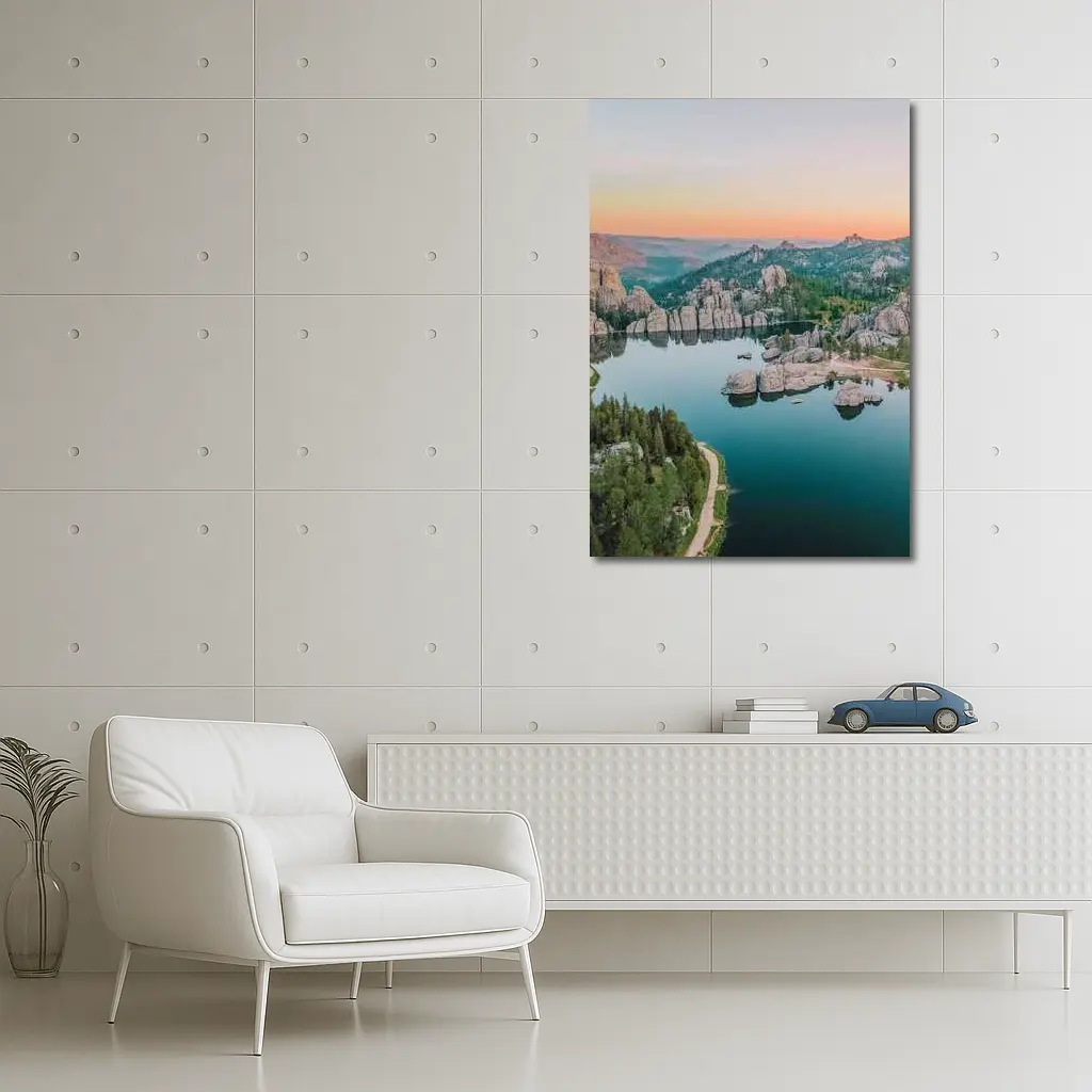 Sylvan Lake South Dakota Sunset Aerial View – Wall Art