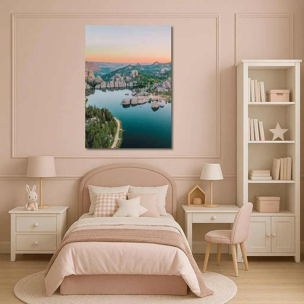 Sylvan Lake South Dakota Sunset Aerial View – Wall Art