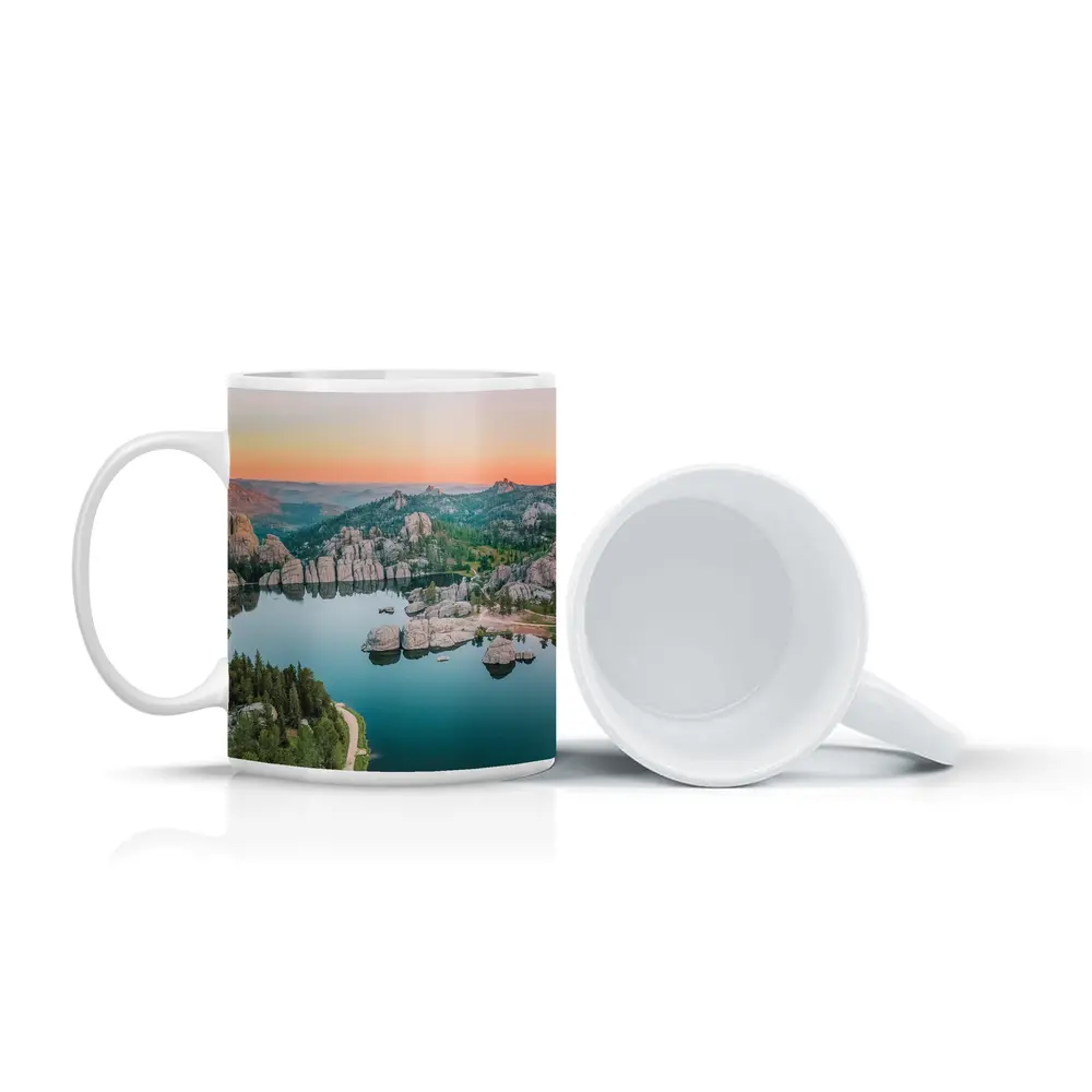 Sylvan Lake South Dakota Sunset Aerial View – Mugs