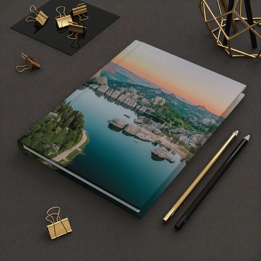 Sylvan Lake South Dakota Sunset Aerial View – Notebooks