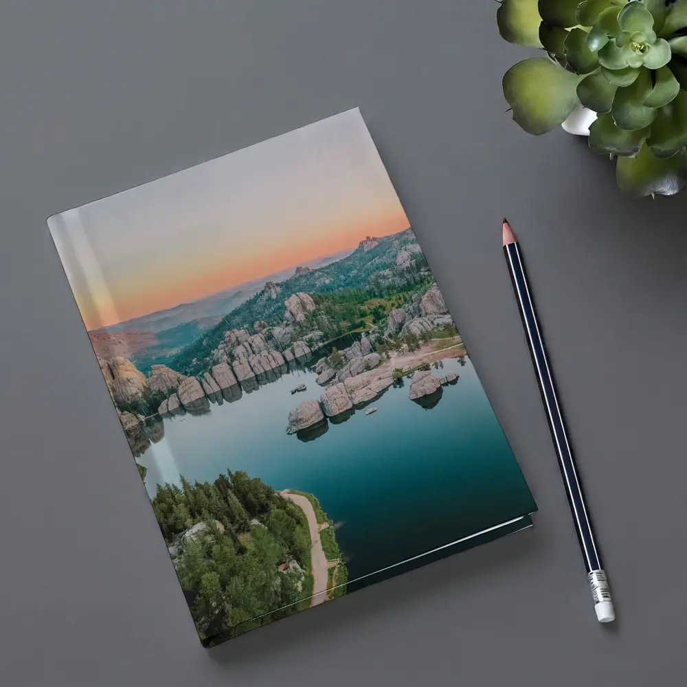 Sylvan Lake South Dakota Sunset Aerial View – Notebooks