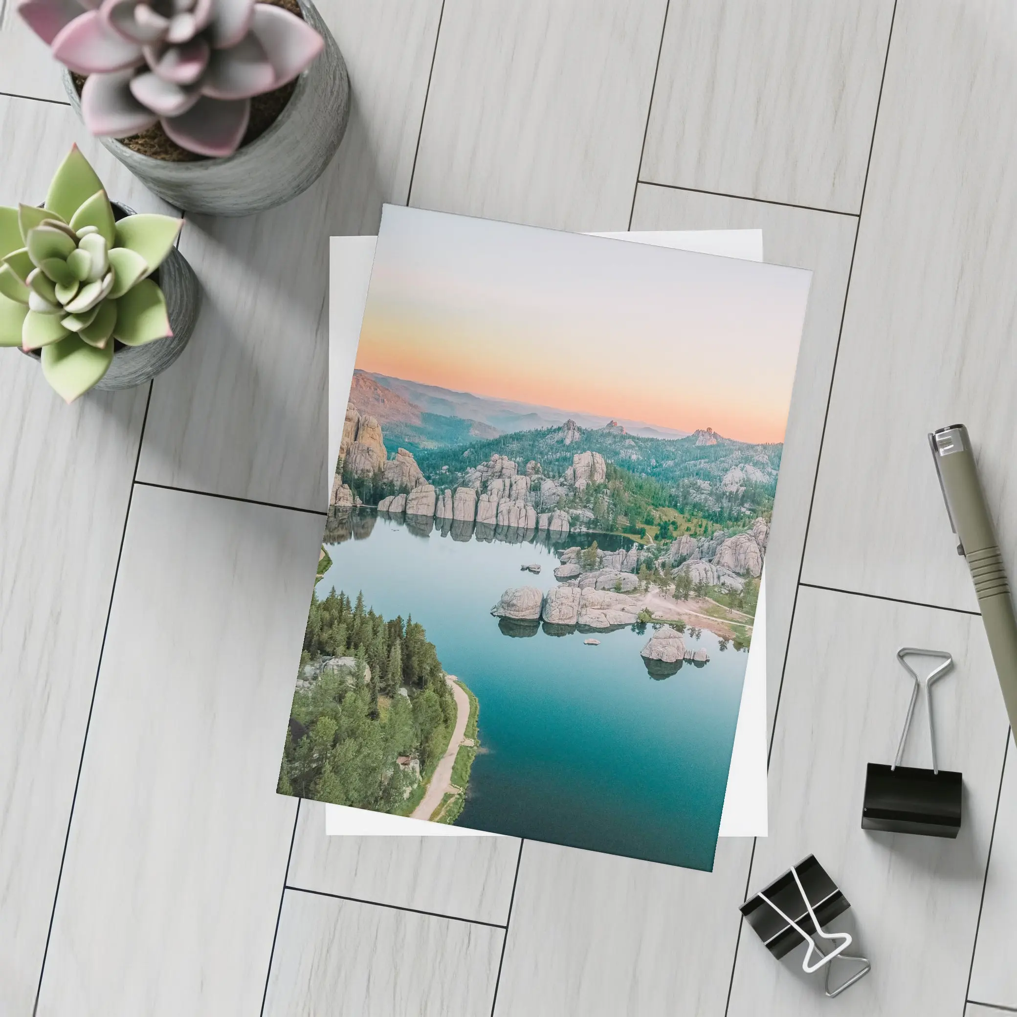 Sylvan Lake South Dakota Sunset Aerial View – Postcards