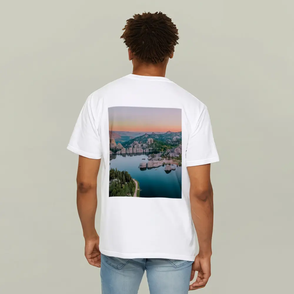 Sylvan Lake South Dakota Sunset Aerial View – T-Shirts
