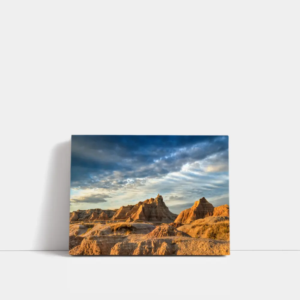 Badlands National Park Rocky Formations Dramatic Sky – Wall Art