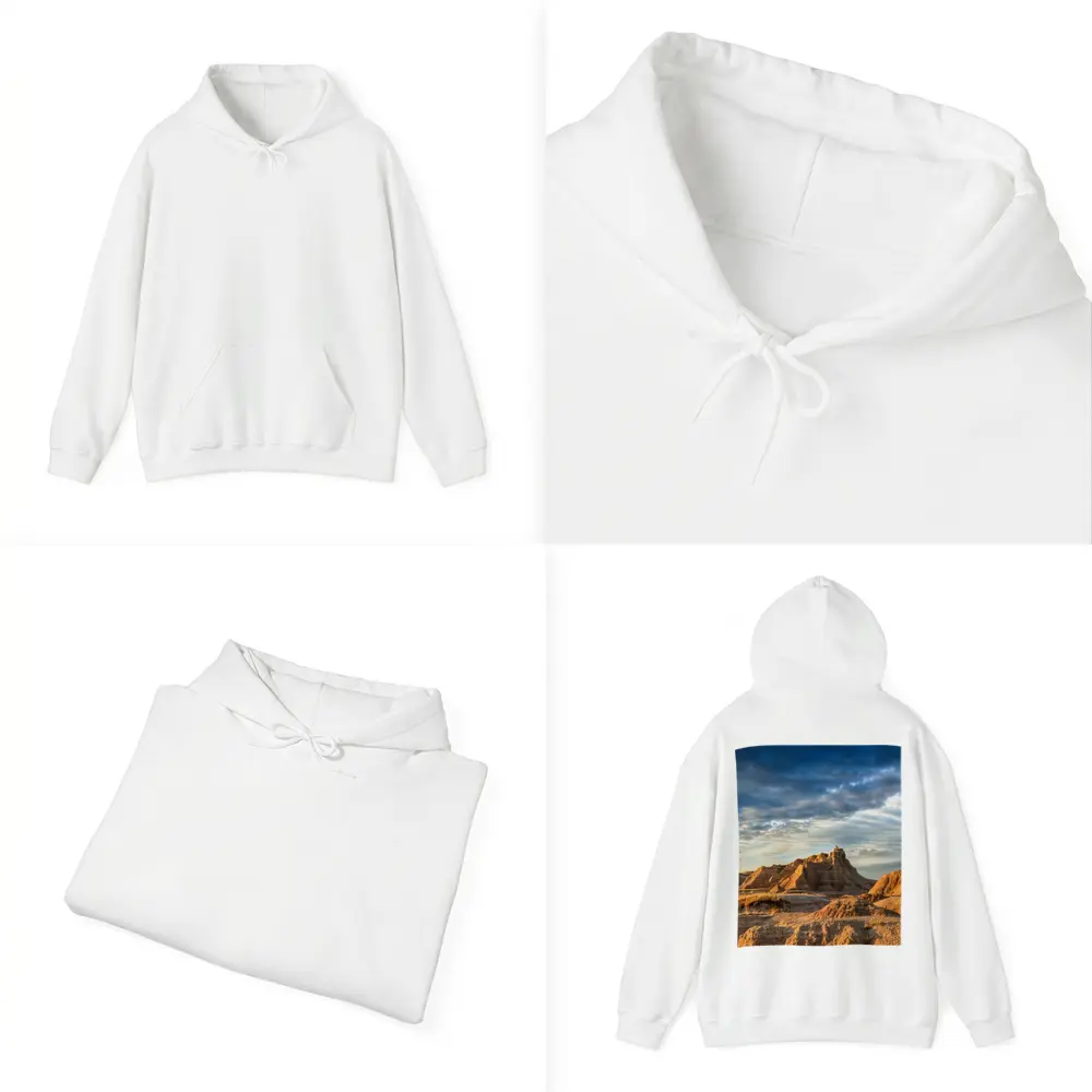 Badlands National Park Rocky Formations Dramatic Sky – Hoodies