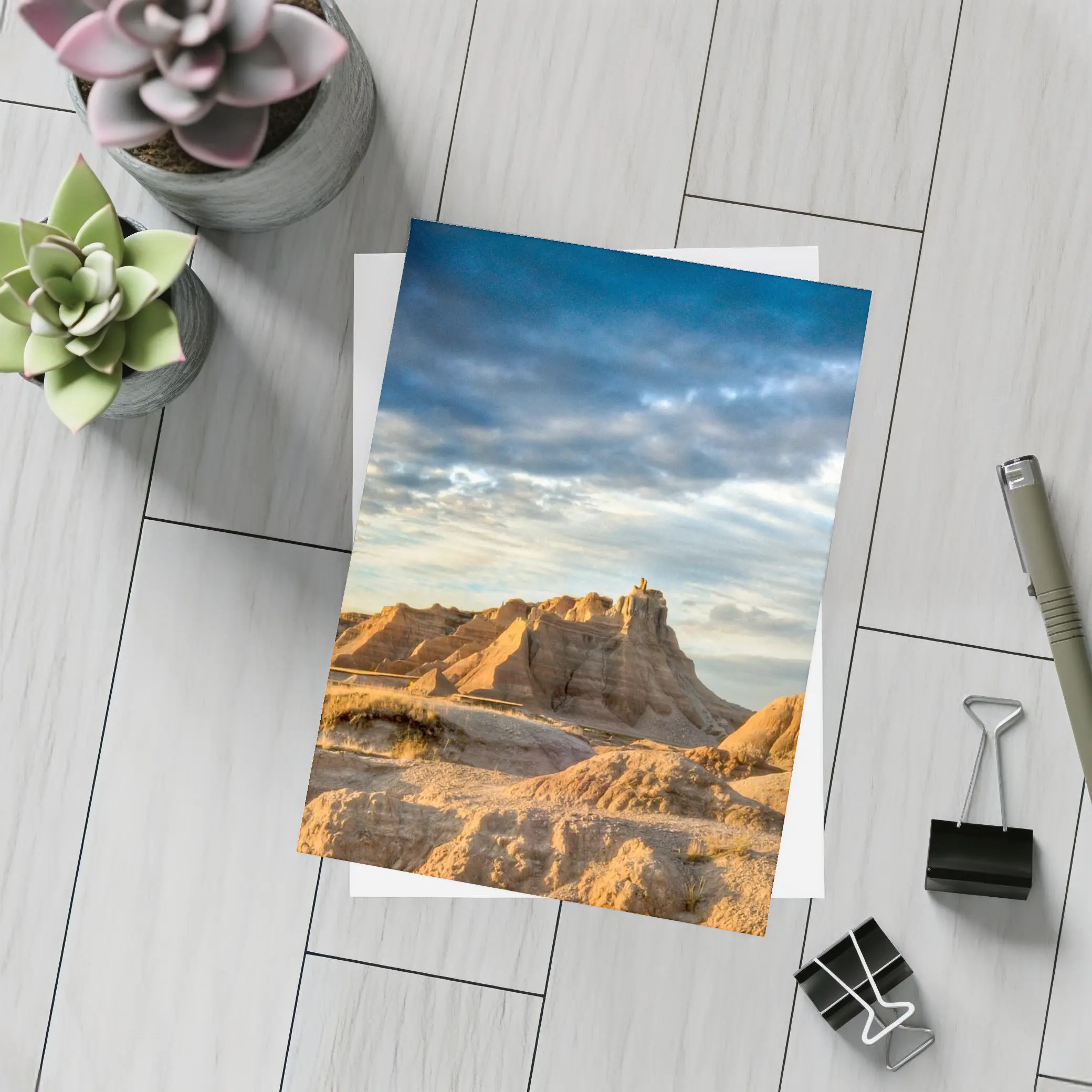 Badlands National Park Rocky Formations Dramatic Sky – Postcards