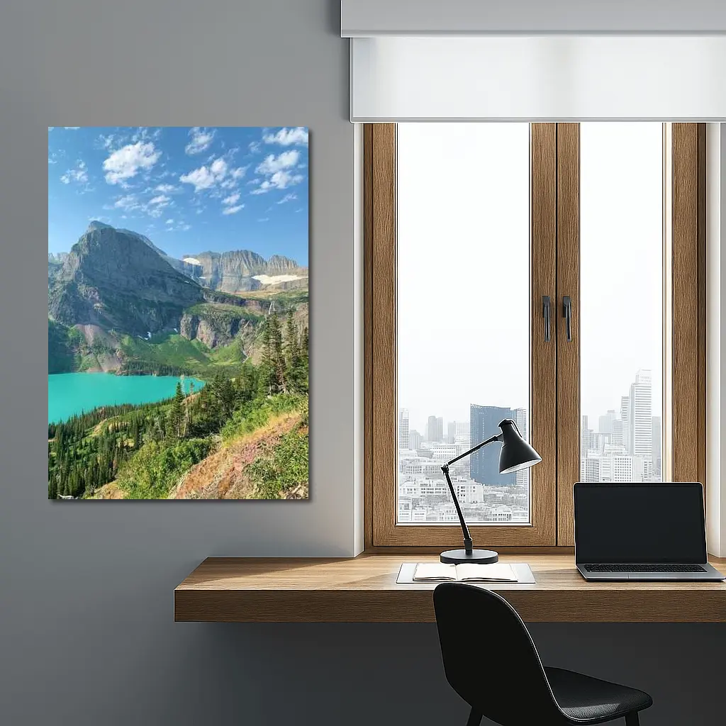 Turquoise Mountain Lake Glacier National Park – Wall Art