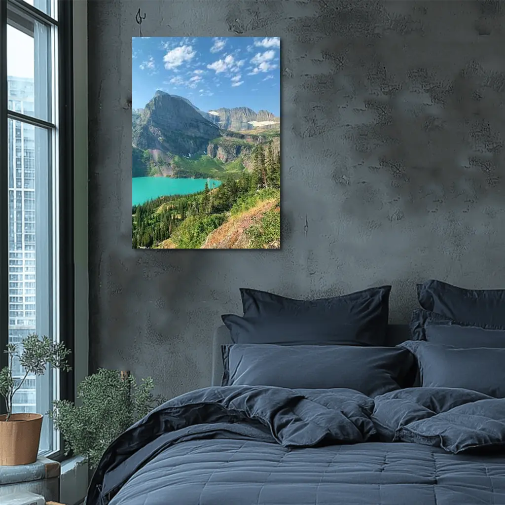 Turquoise Mountain Lake Glacier National Park – Wall Art