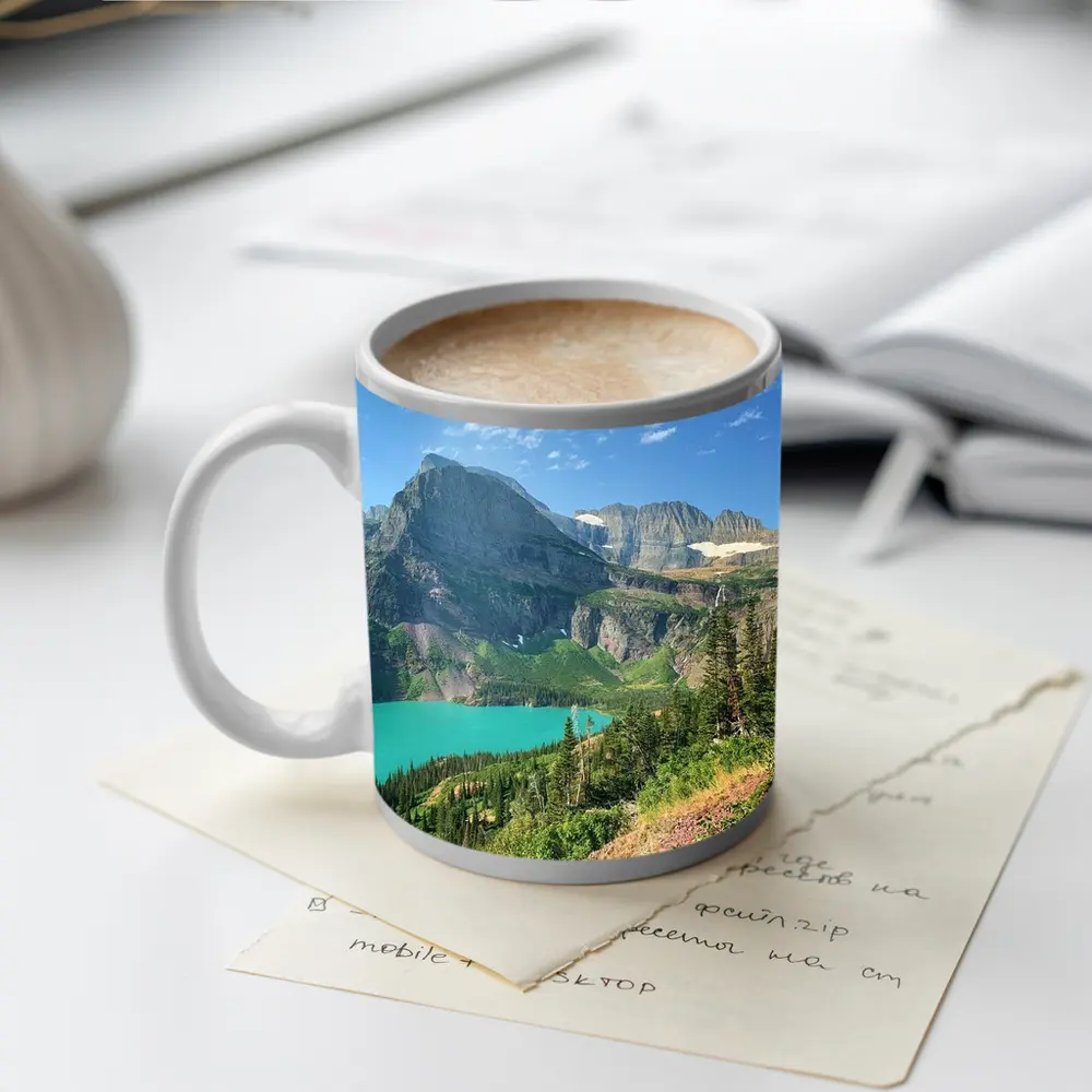 Turquoise Mountain Lake Glacier National Park – Mugs