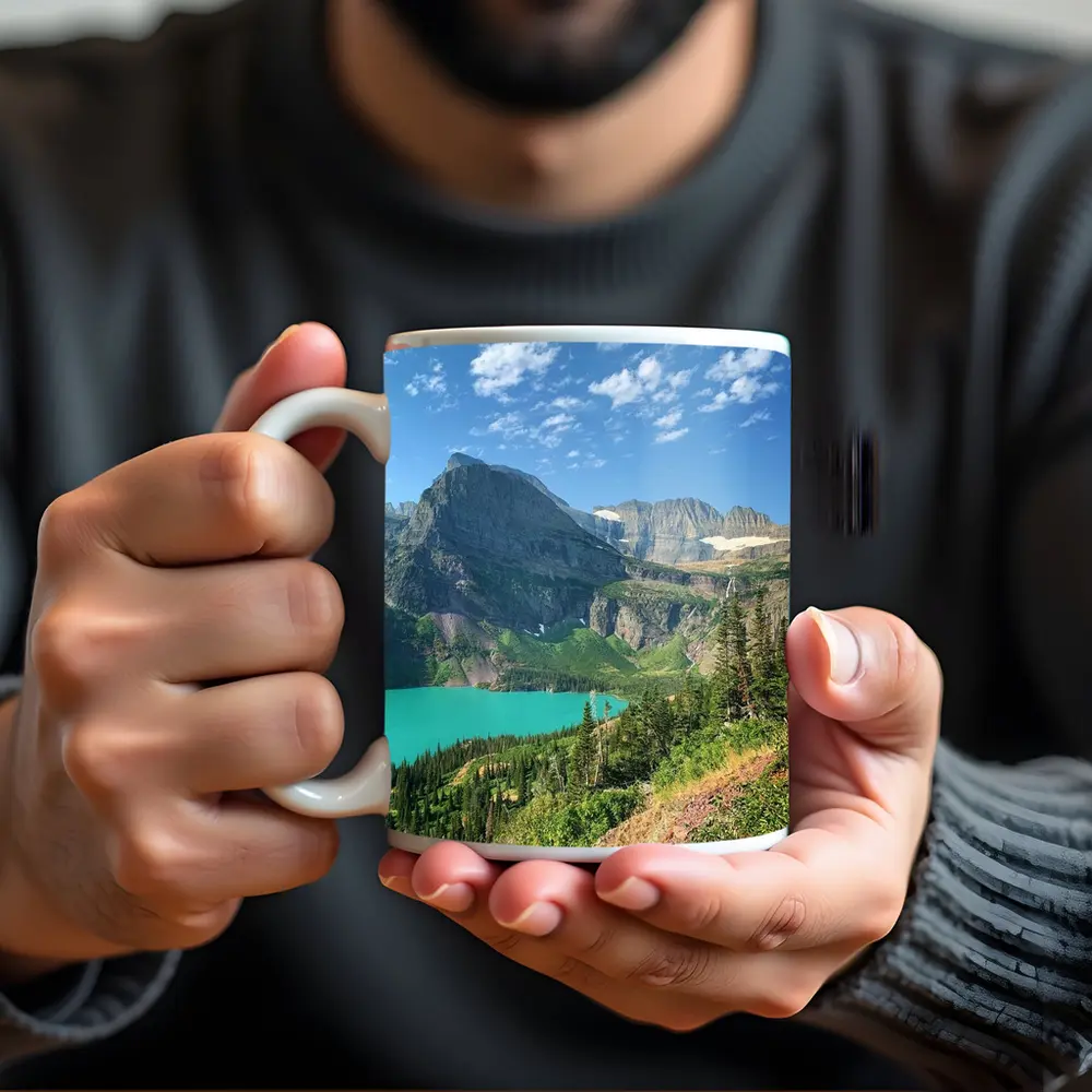 Turquoise Mountain Lake Glacier National Park – Mugs