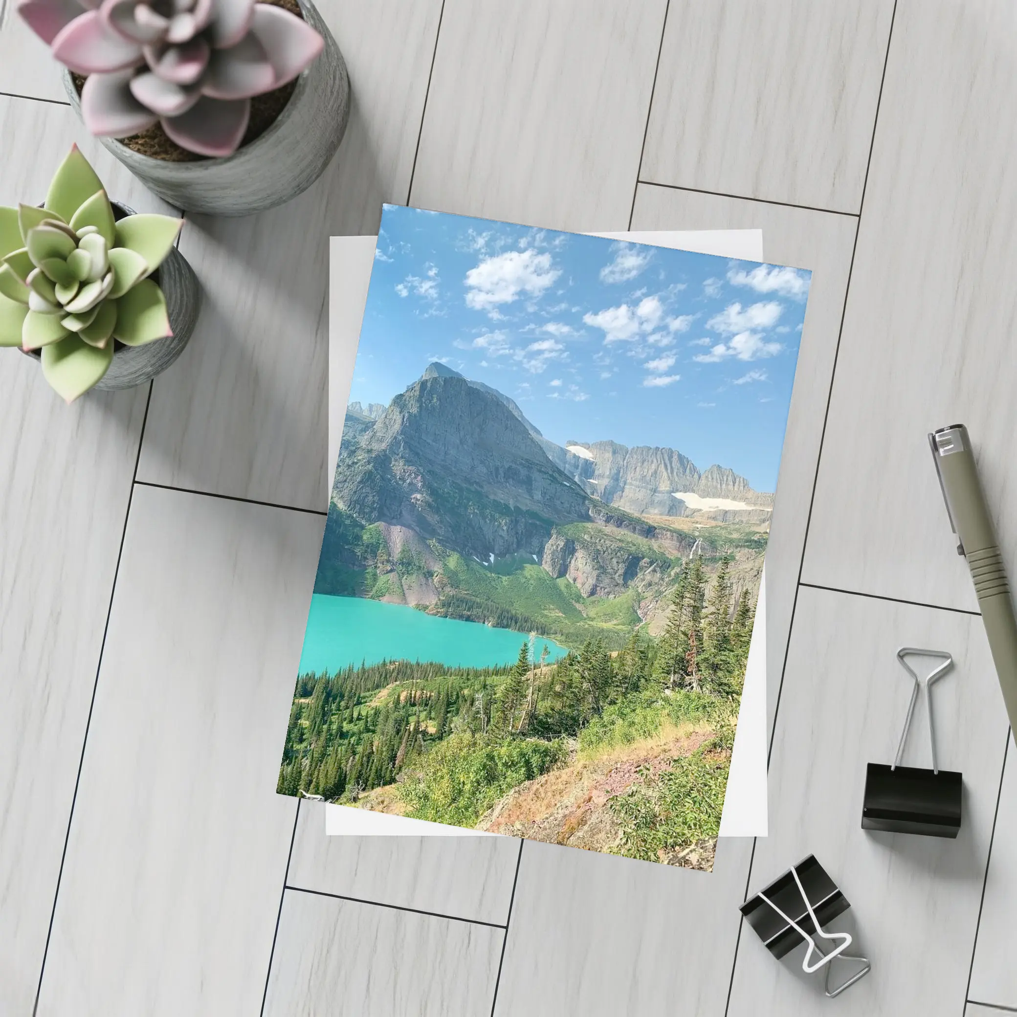Turquoise Mountain Lake Glacier National Park – Postcards