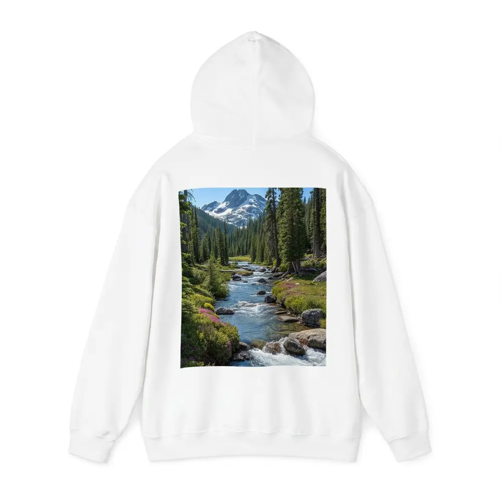 Mountain Stream Rocky Alpine Forest Landscape – Hoodies