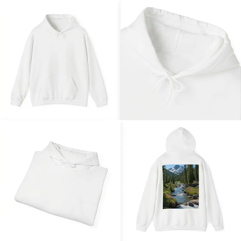 Mountain Stream Rocky Alpine Forest Landscape – Hoodies