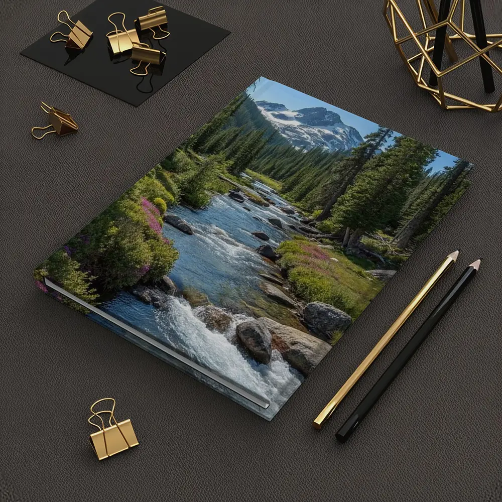 Mountain Stream Rocky Alpine Forest Landscape – Notebooks