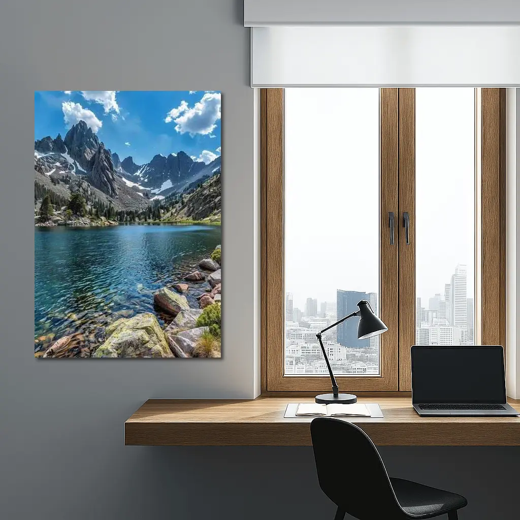 Alpine Lake Rocky Mountain Peaks Clear Water – Wall Art
