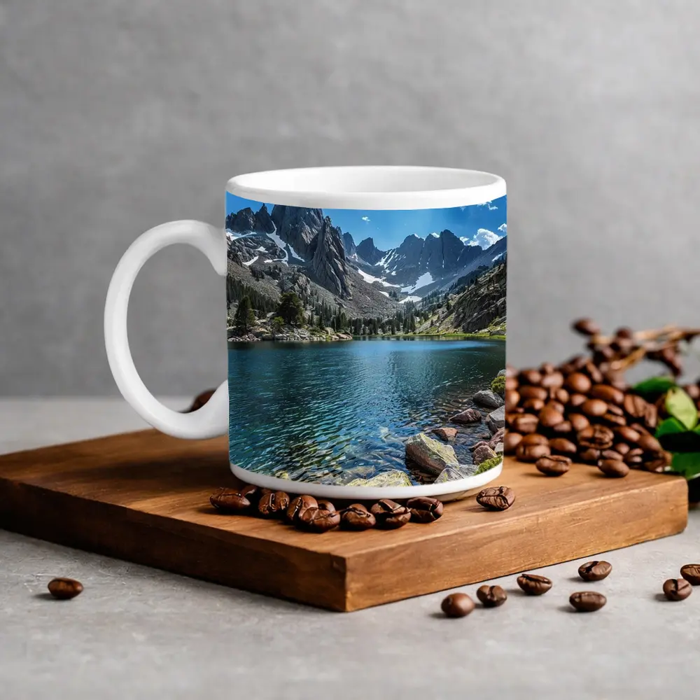 Alpine Lake Rocky Mountain Peaks Clear Water – Mugs