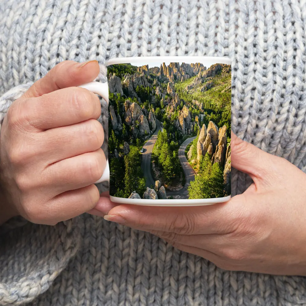 Needles Highway Winding Road South Dakota – Mugs