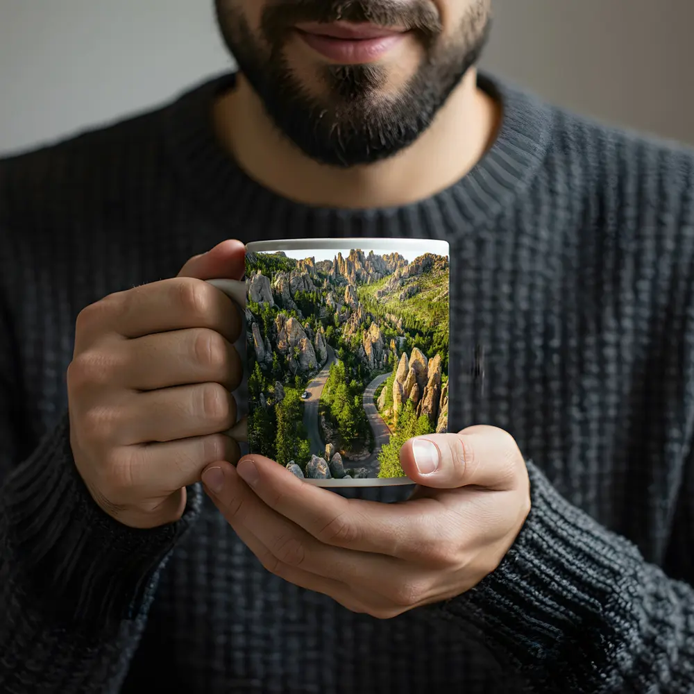 Needles Highway Winding Road South Dakota – Mugs