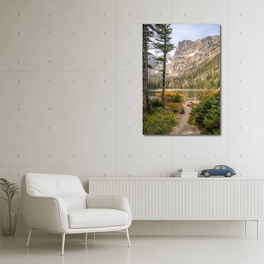 Alpine Lake Rocky Mountain Forest Trail – Wall Art