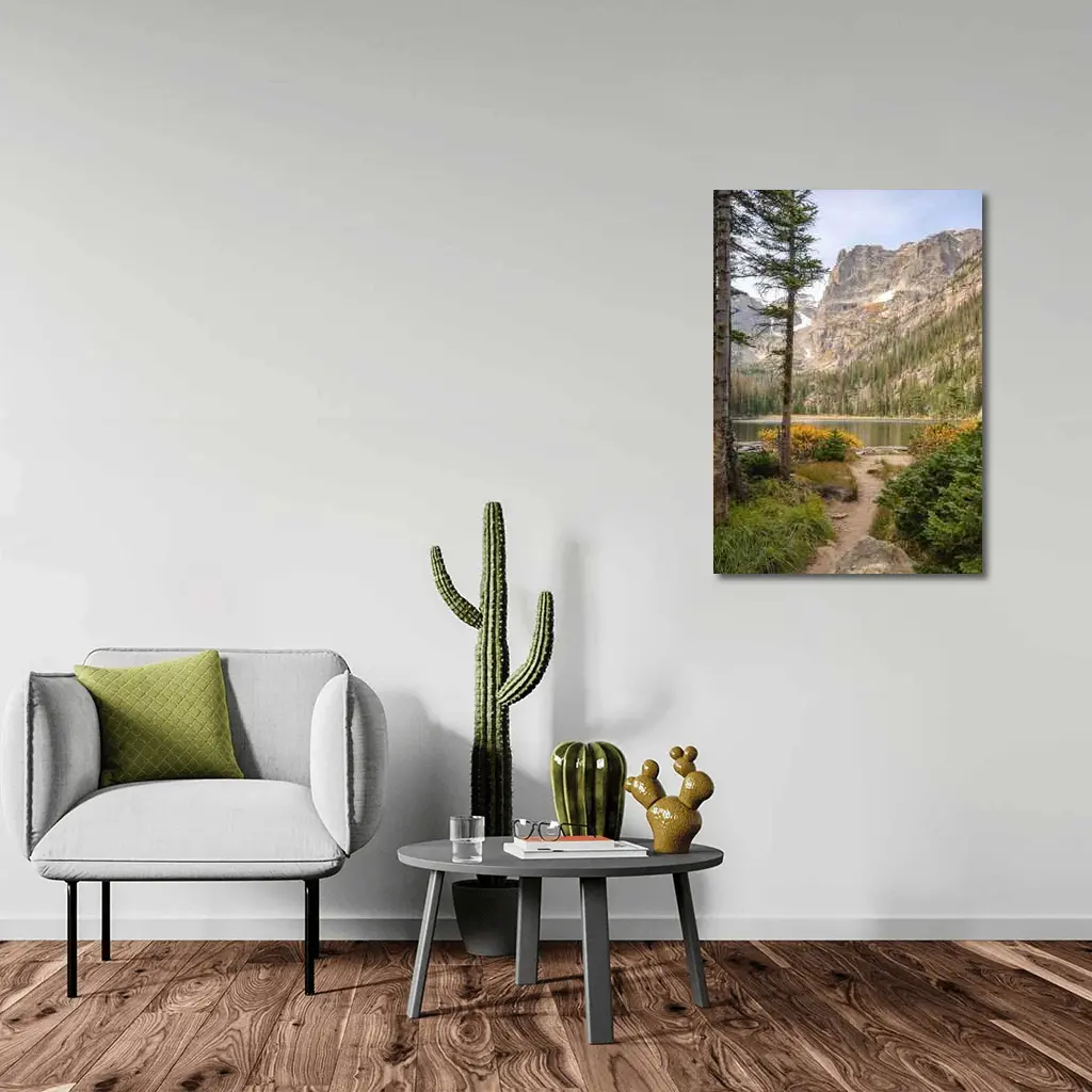 Alpine Lake Rocky Mountain Forest Trail – Wall Art