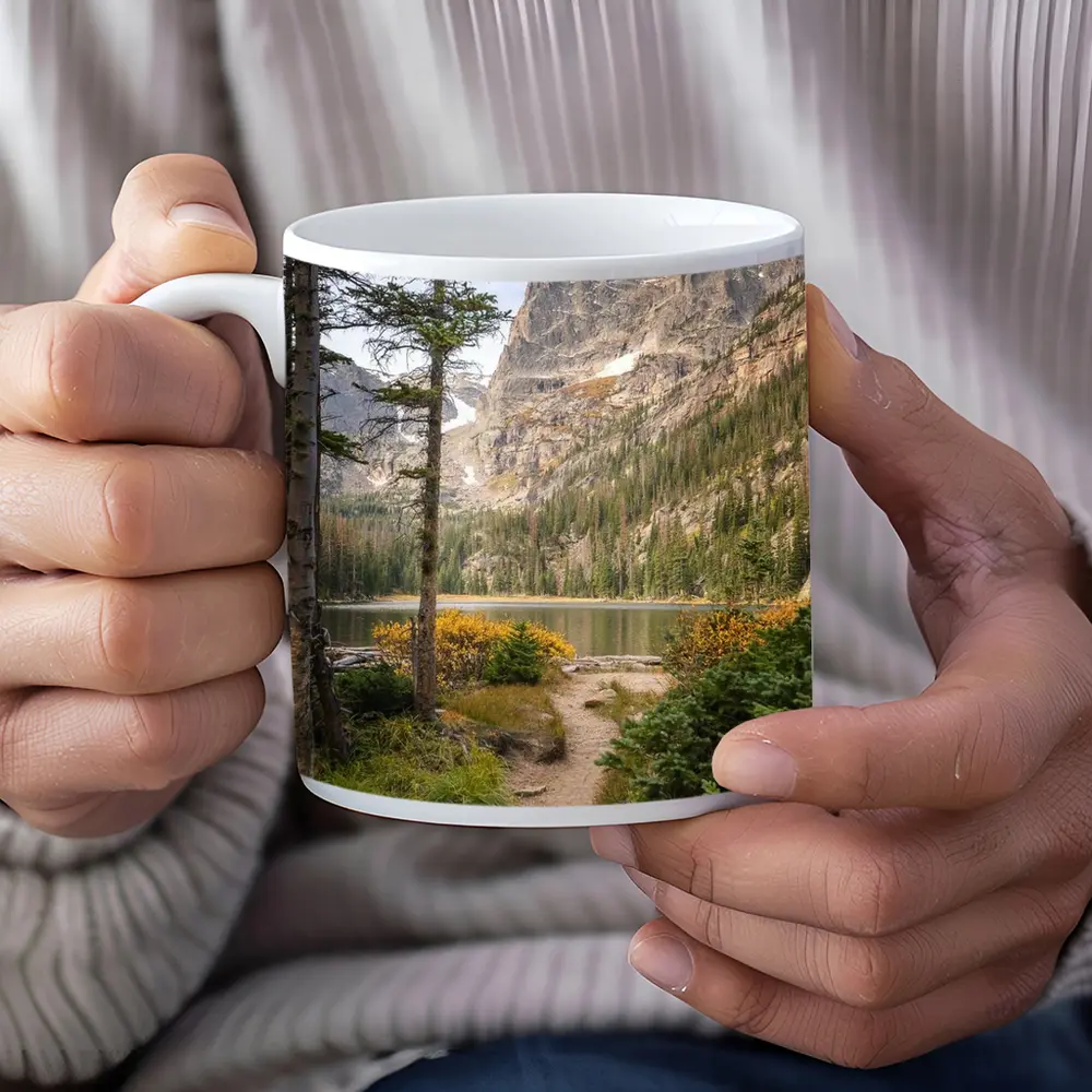 Alpine Lake Rocky Mountain Forest Trail – Mugs