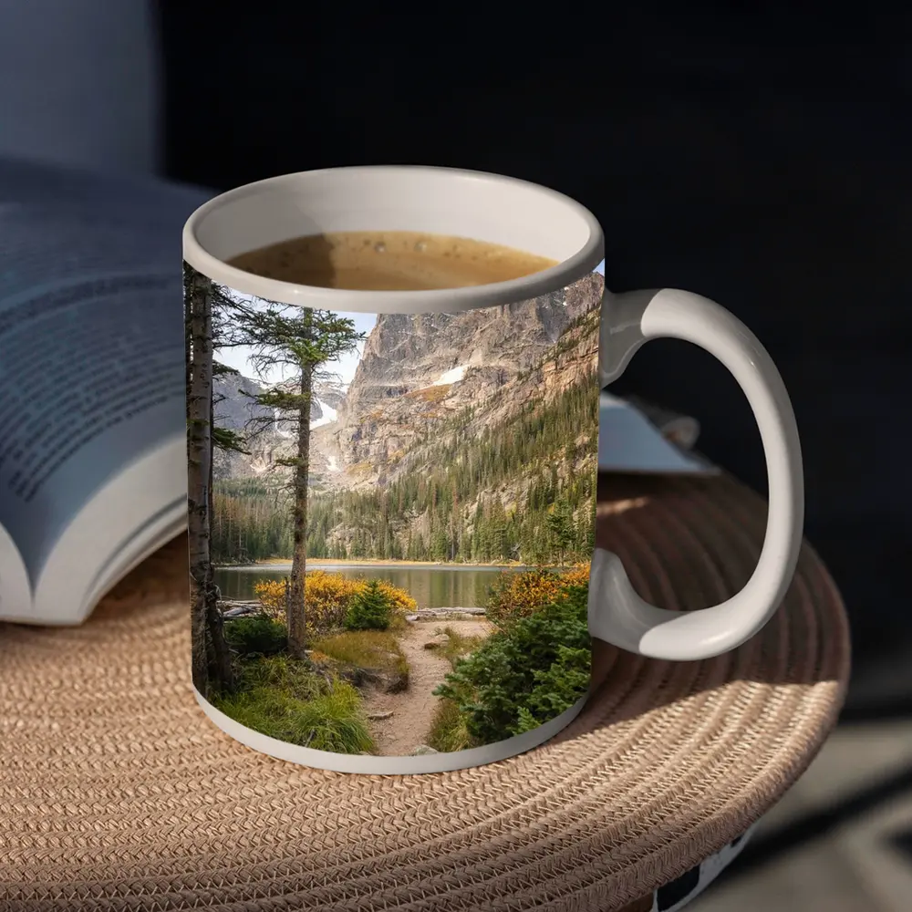 Alpine Lake Rocky Mountain Forest Trail – Mugs